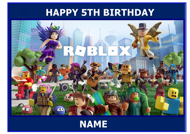 Roblox A4 Edible Cake Topper 11 X 8 Personalise Etsy - image 0
